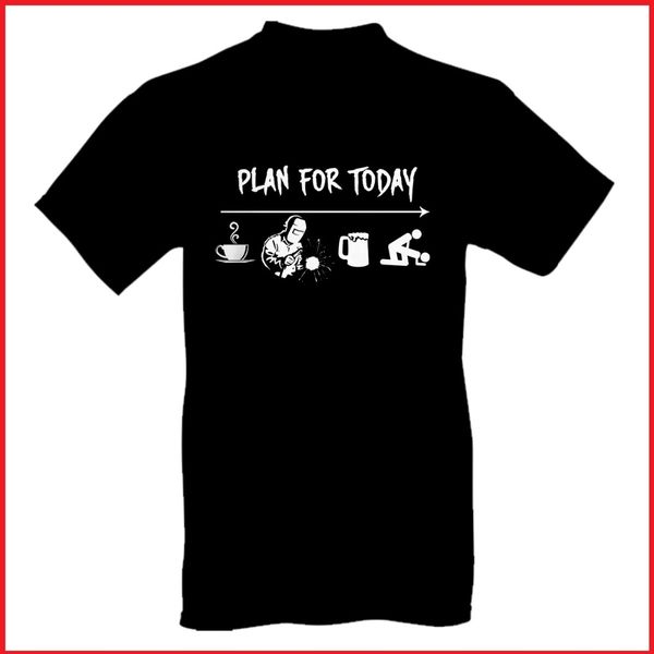 plan for today t-shirt for men fashion street style cotton all size 100% quality cotton men's print 100% cotton dress t-shirt
