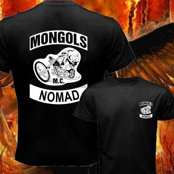 rare mongols mc nomad usa motorclycle club mens black t-shirt - reprint