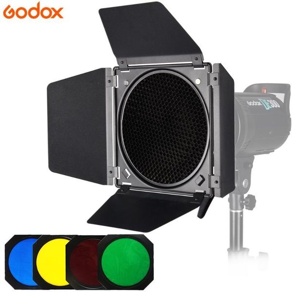 godox bd-04 bowens mount barn door with honeycomb grid 4 color filter kits for studio flash for sk400ii de400 de300 qs400 qs60 
godox bd-04 bowens mount barn door with honeycomb grid 4 color filter kits for studio flash for sk400ii de400 de300 qs400 qs60