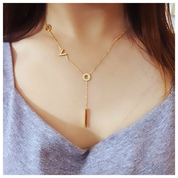 letter lovers ncaklace for women fashion simple couple necklaces pendant stainless steel stick chain necklace jewelry wholesale, Silver
letter lovers ncaklace for women fashion simple couple necklaces pendant stainless steel stick chain necklace jewelry wholesale, Silver