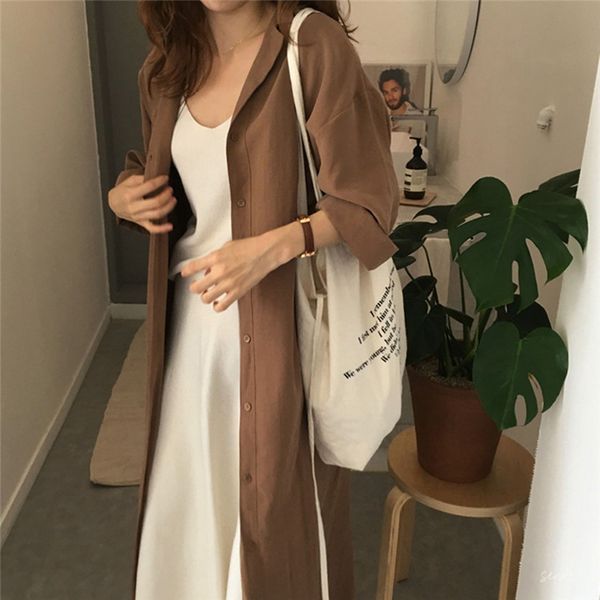 autumn fasion long sleeve silm loose lapel over the knee ladies sunscreen trench long coat trench coat for women clothing, Tan;black
autumn fasion long sleeve silm loose lapel over the knee ladies sunscreen trench long coat trench coat for women clothing, Tan;black