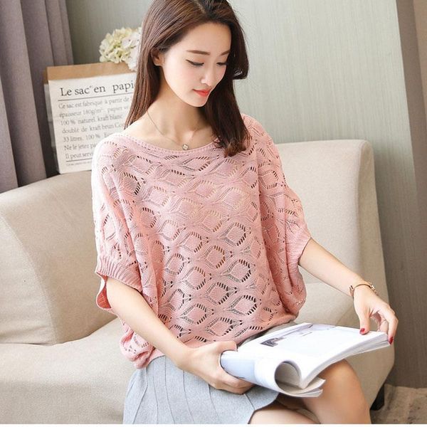 thin summer women pullover short sleeve hollow out crochet sweater loose ladies sweater jumper knit causal round neck top, White;black
thin summer women pullover short sleeve hollow out crochet sweater loose ladies sweater jumper knit causal round neck top, White;black