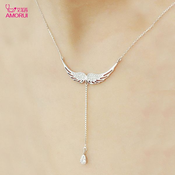 amorui fashion zircon angel waterdrop pendant necklace silver color necklaces & pendants for women jewelry
amorui fashion zircon angel waterdrop pendant necklace silver color necklaces & pendants for women jewelry