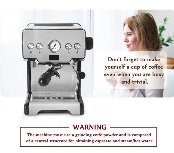 Hot Sale 15Bar Semi-automatic Espresso Coffee Maker Machine Cappuccino Latte Milk Foam Coffee Maker With Filter Holder EU/UKPlug
Hot Sale 15Bar Semi-automatic Espresso Coffee Maker Machine Cappuccino Latte Milk Foam Coffee Maker With Filter Holder EU/UKPlug