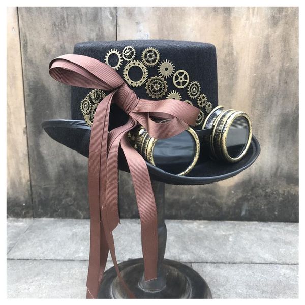fashion women handmade steampunk hat with gear glasses and ribbon stage magic hat bowler cosplay hat steampunk, Blue;gray
fashion women handmade steampunk hat with gear glasses and ribbon stage magic hat bowler cosplay hat steampunk, Blue;gray