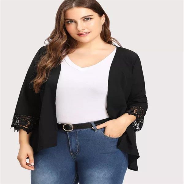 women's jackets style european and american-style plus-sized clothing jacket solid color stitching sun protection lace, Black;brown
women's jackets style european and american-style plus-sized clothing jacket solid color stitching sun protection lace, Black;brown