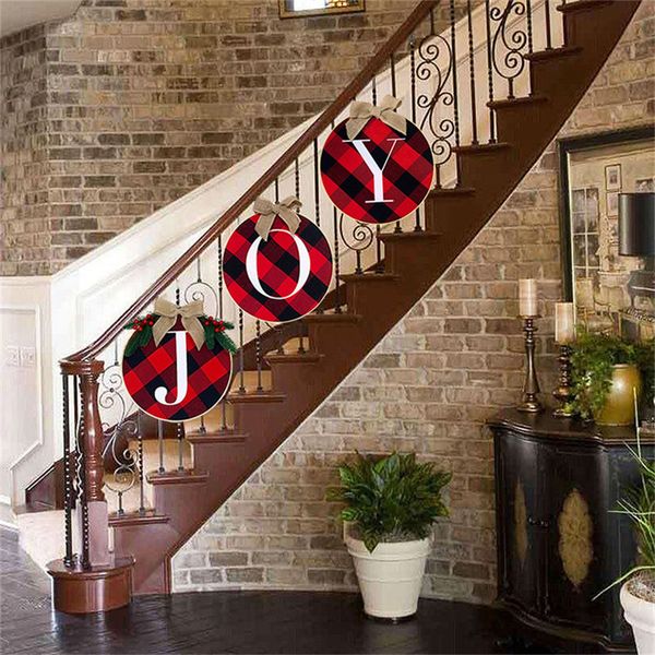 34cm 2020 christmas wreath red and black grid letters printed fashion christmas tree stairs door window decorations party accessories f91202
34cm 2020 christmas wreath red and black grid letters printed fashion christmas tree stairs door window decorations party accessories f91202