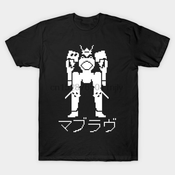 men tshirt muv luv mecha pixel art anime t shirt printed t-shirt tees top