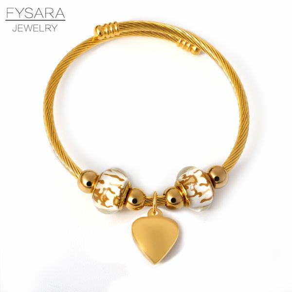 charm bracelets fysara fashion changeable stainless steel cable wire murano beads diy beaded heart flower bracelet bangles women, Golden;silver
charm bracelets fysara fashion changeable stainless steel cable wire murano beads diy beaded heart flower bracelet bangles women, Golden;silver