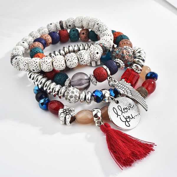 fashion love pendant tassel charm bracelet bohemia bead stone multilayer bracelets & bangles for women female wristband jewelry, Black
fashion love pendant tassel charm bracelet bohemia bead stone multilayer bracelets & bangles for women female wristband jewelry, Black