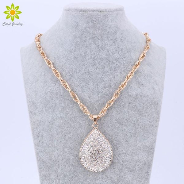 chokers elegant gold color water drop crystal pendant necklace jewelry for women wholesale, Golden;silver 
chokers elegant gold color water drop crystal pendant necklace jewelry for women wholesale, Golden;silver