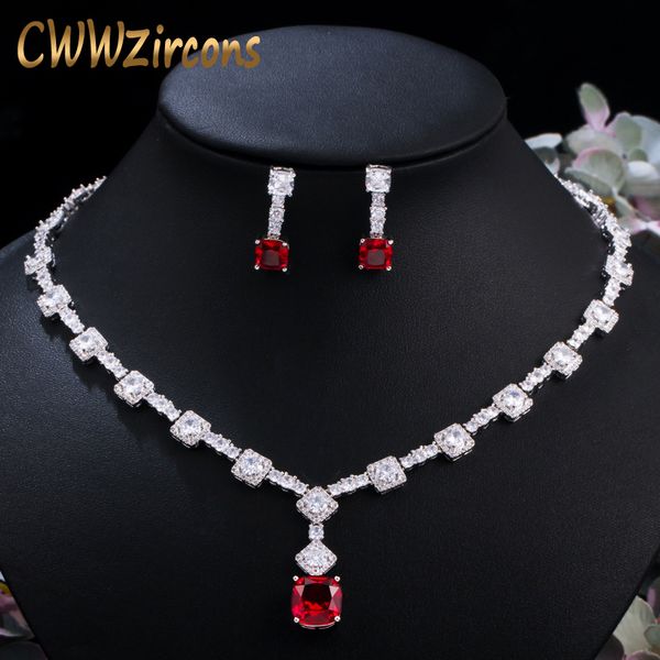 cwwzircons chic круглые и площади cut red цирконий женщин свадеб комплект ювелирных изделий элегантное ожерелье серьги для невесты t454, Silver
cwwzircons chic круглые и площади cut red цирконий женщин свадеб комплект ювелирных изделий элегантное ожерелье серьги для невесты t454, Silver
