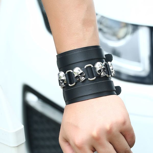 tennis hyperbole great quality black rock skeleton charm bangles handmade wide wrap wristband motorcycle jewelry, Golden;silver
tennis hyperbole great quality black rock skeleton charm bangles handmade wide wrap wristband motorcycle jewelry, Golden;silver