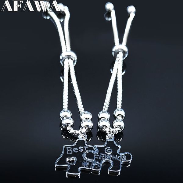 link, chain 2pcs jigsaw puzzle friend bracelets bangles women silver color stainless steel bracelet jewelry pulseira feminina b18630, Black
link, chain 2pcs jigsaw puzzle friend bracelets bangles women silver color stainless steel bracelet jewelry pulseira feminina b18630, Black