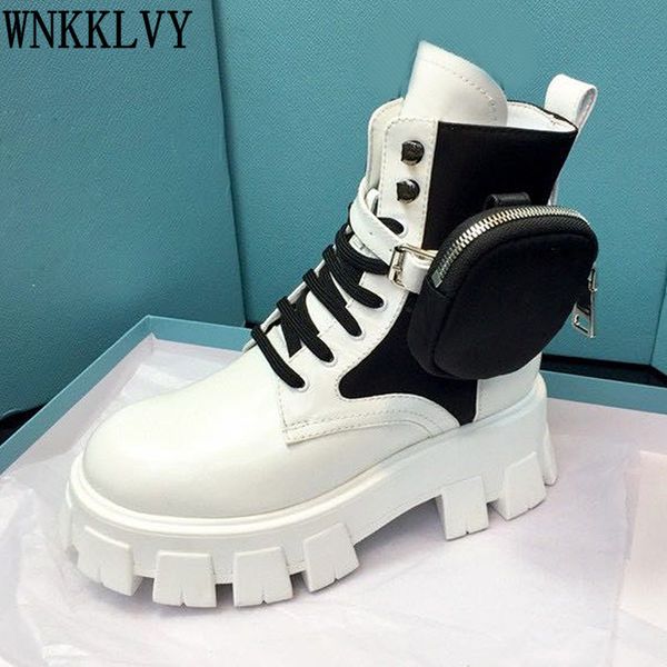 thick bottom boots women genuine leather mixed colors removable pocket design ankle boots motorcycle runway shoes, Black
thick bottom boots women genuine leather mixed colors removable pocket design ankle boots motorcycle runway shoes, Black