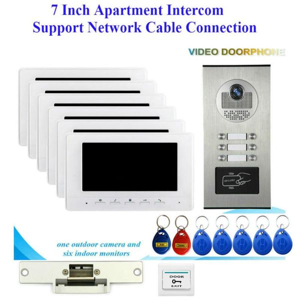 video door phones quality 7" wired apartment phone audio visual intercom entry system ir camera for 6/4/3/2 families
video door phones quality 7" wired apartment phone audio visual intercom entry system ir camera for 6/4/3/2 families