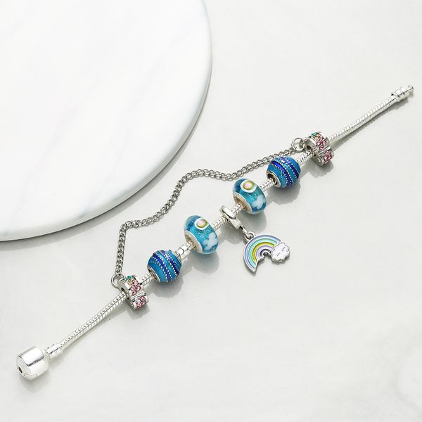 925 silver simple rainbow fits pandora european bracelet charm beaded jewelry diy wedding jewelry with gift box for girls, Golden;silver
925 silver simple rainbow fits pandora european bracelet charm beaded jewelry diy wedding jewelry with gift box for girls, Golden;silver
