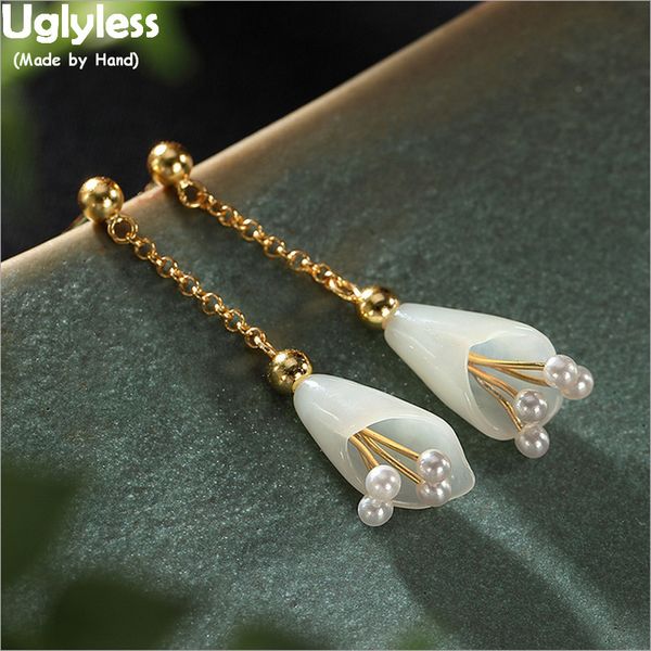uglyless 100% natural pearls earrings for women real gold 925 sterling silver flowers dangle earrings real jade floral jewelry
uglyless 100% natural pearls earrings for women real gold 925 sterling silver flowers dangle earrings real jade floral jewelry