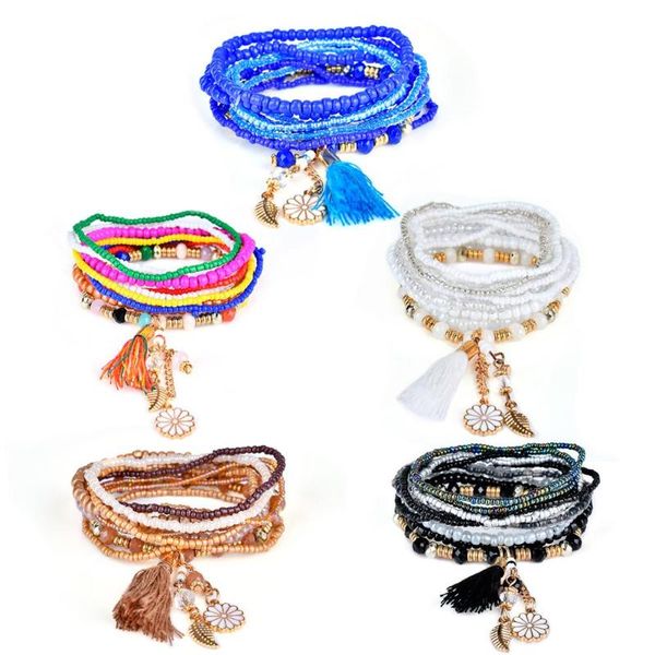 Fashion Beads Tassel Combination Bracelets Bohemia Pearl Bangle Women Beach Wedding Jewelry Gift Dressing Accessories, Golden;silver
Fashion Beads Tassel Combination Bracelets Bohemia Pearl Bangle Women Beach Wedding Jewelry Gift Dressing Accessories, Golden;silver