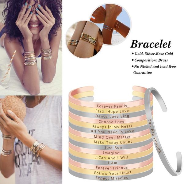forever friends inspirational letters engraved mantra bracelet birthday gift rose gold metal bangle for friend, Black
forever friends inspirational letters engraved mantra bracelet birthday gift rose gold metal bangle for friend, Black