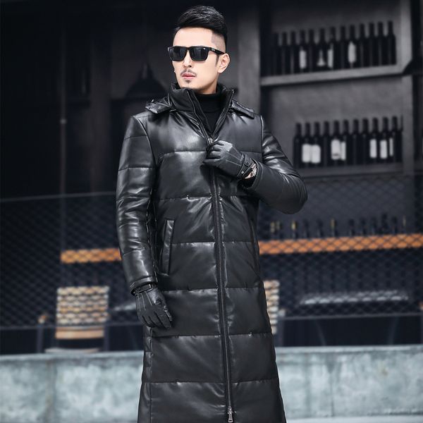 men's winter down jacket long thick man jacket 95% white duck down coats faux leather hooded clothes 2020 ropa hombre pph1817, Black
men's winter down jacket long thick man jacket 95% white duck down coats faux leather hooded clothes 2020 ropa hombre pph1817, Black