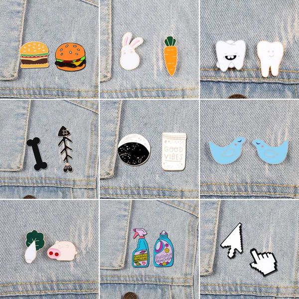 pins, brooches 2pcs/set cartoon brooch pig bird carrot teeth burger enamel pins badges denim jackets lapel jewelry gifts for kids, Gray
pins, brooches 2pcs/set cartoon brooch pig bird carrot teeth burger enamel pins badges denim jackets lapel jewelry gifts for kids, Gray