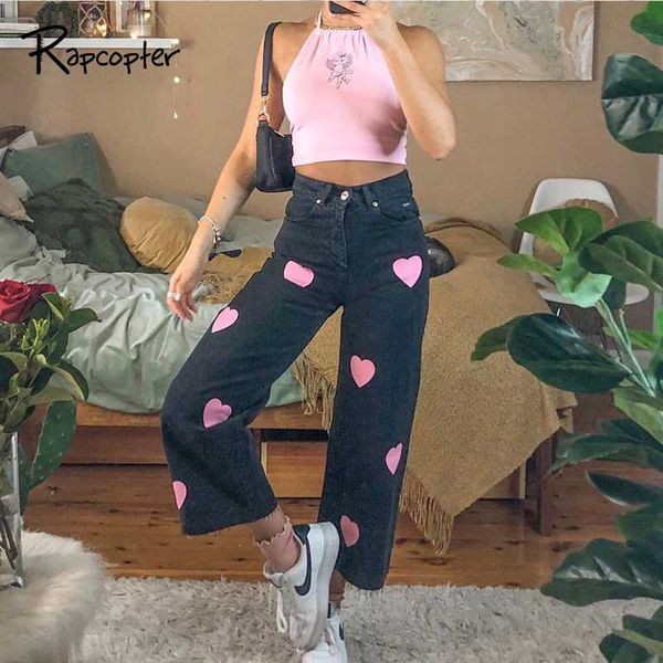 rapcopter heart print jeans pants y2k e-girl high waist pants harajuku denim for women straight jeans 90s autumn winter, Blue
rapcopter heart print jeans pants y2k e-girl high waist pants harajuku denim for women straight jeans 90s autumn winter, Blue