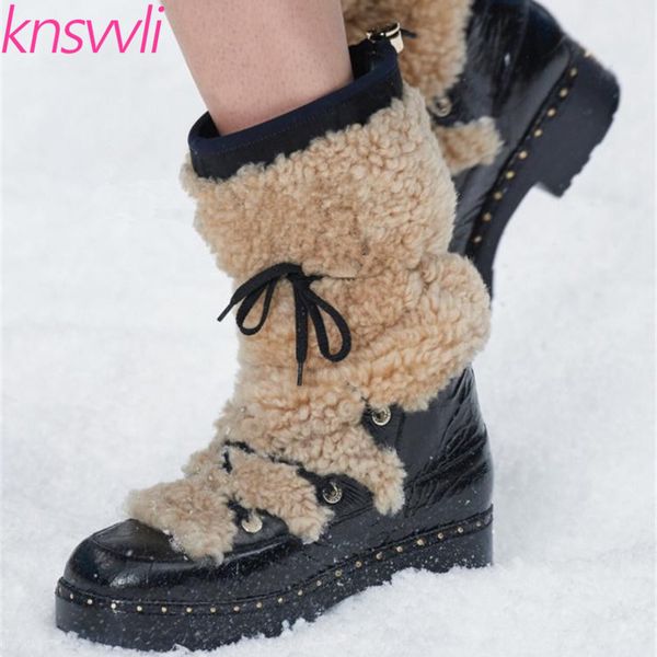 boots furs short woman cross lace up winter thick sole keep warm snow women chain decoration zapatos de mujer, Black
boots furs short woman cross lace up winter thick sole keep warm snow women chain decoration zapatos de mujer, Black