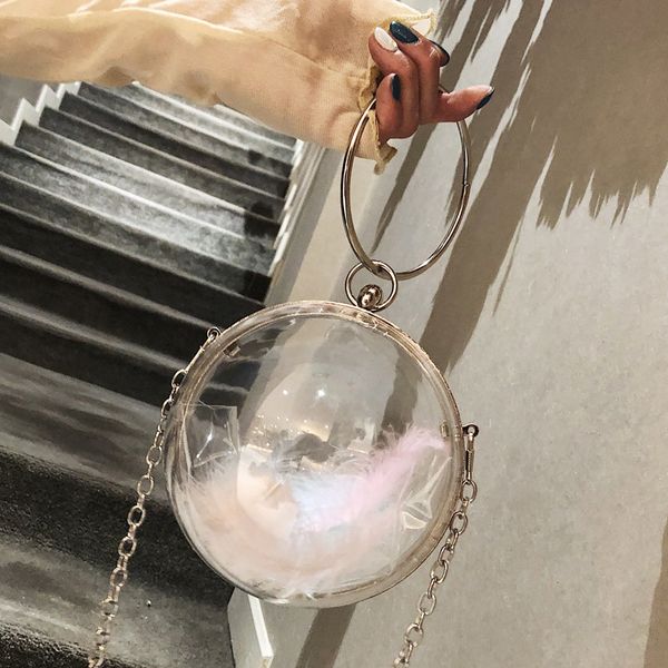 fashion transparent round ladies handbags silver color chain shoulder bag metal ring totes women luxury evening bag clutch purse
fashion transparent round ladies handbags silver color chain shoulder bag metal ring totes women luxury evening bag clutch purse