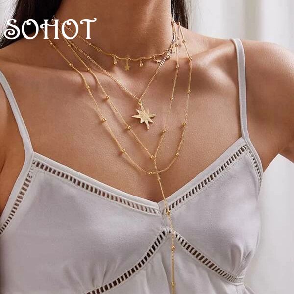 chokers so multilayer tassel star imitation crystal hexagonal stars pendant necklace chic round chainalloy for female jewelry bijoux, Golden;silver
chokers so multilayer tassel star imitation crystal hexagonal stars pendant necklace chic round chainalloy for female jewelry bijoux, Golden;silver