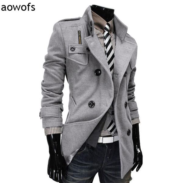 men's wool & blends fashion 2021 aowofs double-breasted winter clothing design woolen dust coat trech jacket gentleman windbreaker, Black
men's wool & blends fashion 2021 aowofs double-breasted winter clothing design woolen dust coat trech jacket gentleman windbreaker, Black