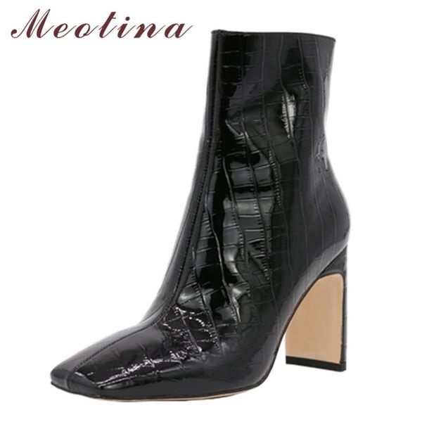 meotina women mid-calf boots shoes genuine leather super high heel boots square toe chunky heels zip short lady black 40
meotina women mid-calf boots shoes genuine leather super high heel boots square toe chunky heels zip short lady black 40