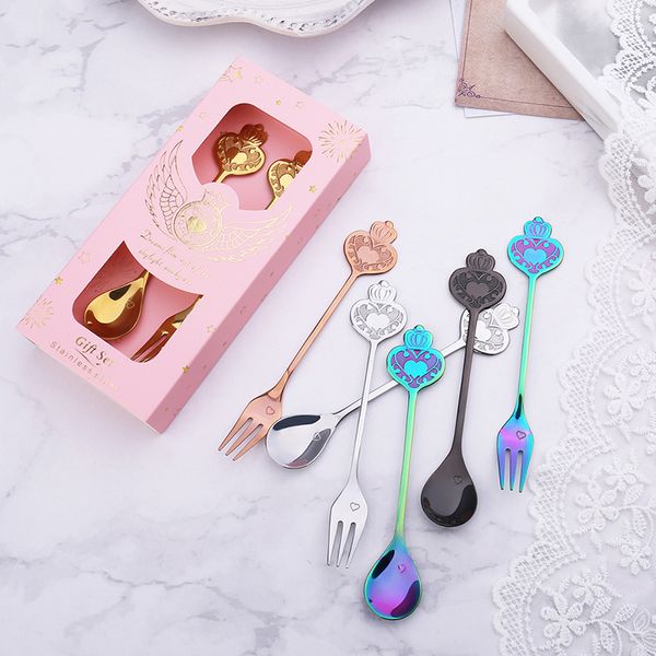 spoons european crown shape gold coffee spoon fork set 304 stainless steel mini small forks gift for party tableware
spoons european crown shape gold coffee spoon fork set 304 stainless steel mini small forks gift for party tableware