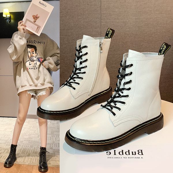 women boots 2020 winter new fashion leather middle tube wild women's boots comfortable soft bottom non-slip flat women's, Black
women boots 2020 winter new fashion leather middle tube wild women's boots comfortable soft bottom non-slip flat women's, Black