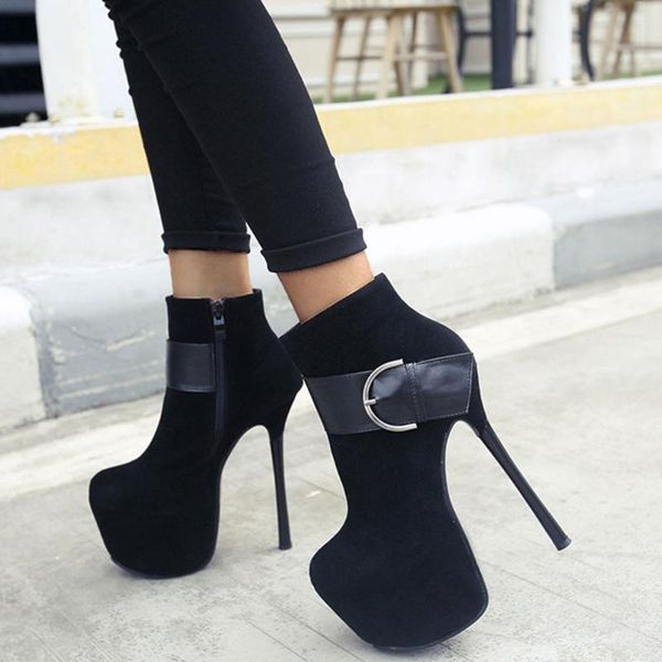 karin brand design fetish sm 16cm thin high heels women shoes winter party prom nightclub boots female, Black 
karin brand design fetish sm 16cm thin high heels women shoes winter party prom nightclub boots female, Black