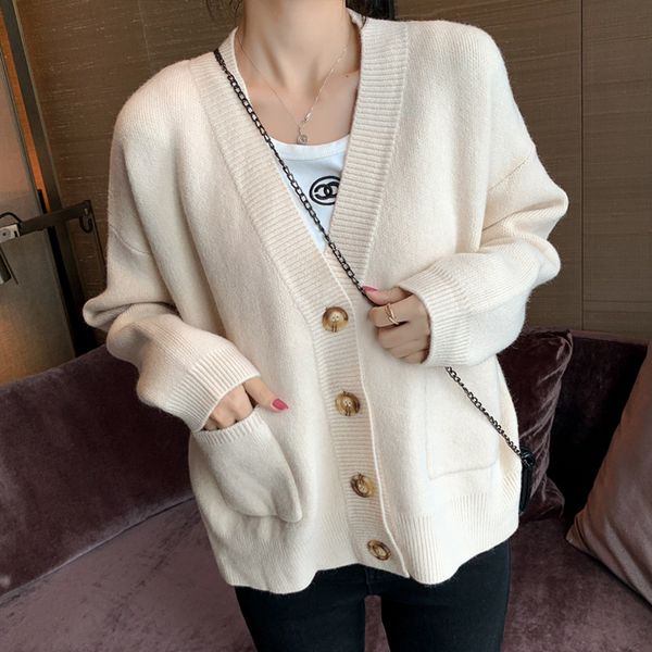 women's knits & tees fashion women autumn winter v neck beige sweater full sleeve single breasted loose knitted cardigan coat pockets f, White
women's knits & tees fashion women autumn winter v neck beige sweater full sleeve single breasted loose knitted cardigan coat pockets f, White