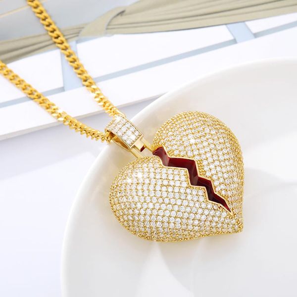 chains rhinestone broken heart long necklace stainless steel gold chain pendant hip hop necklaces jewelry gift, Silver
chains rhinestone broken heart long necklace stainless steel gold chain pendant hip hop necklaces jewelry gift, Silver