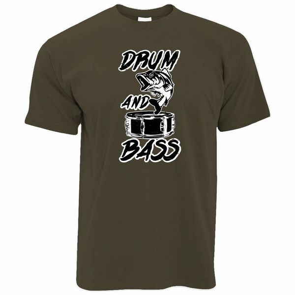 novelty music t-shirt drum and bass fish slogan retro o neck tee shirt 
novelty music t-shirt drum and bass fish slogan retro o neck tee shirt