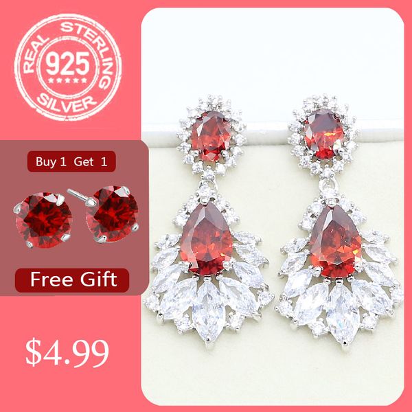 luxury red garnet white z 925 silver earrings for women wedding birthday jewelry gift
luxury red garnet white z 925 silver earrings for women wedding birthday jewelry gift