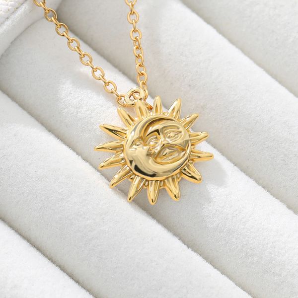 stainless steel sun and moon necklace for women girls fashion gold chain necklace pendent collier femme 2020 bff boho jewelry, Silver
stainless steel sun and moon necklace for women girls fashion gold chain necklace pendent collier femme 2020 bff boho jewelry, Silver