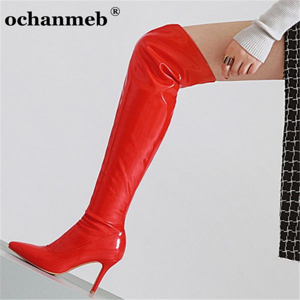 size 30-48 women's thin high heels pointed toe over-the-knee boots ladies zipper shiny patent leather party dancing wedding shoe, Black
size 30-48 women's thin high heels pointed toe over-the-knee boots ladies zipper shiny patent leather party dancing wedding shoe, Black