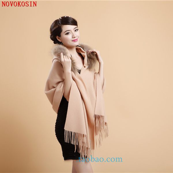 5 color 2020 long winter wool cashmere fashion solid color big real fur neck shawl thicken warm tassel scarf, Blue;gray
5 color 2020 long winter wool cashmere fashion solid color big real fur neck shawl thicken warm tassel scarf, Blue;gray