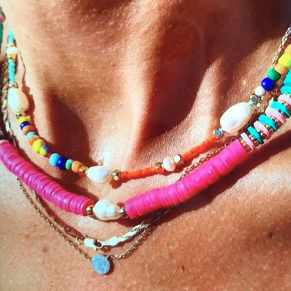 2020 new fashion soft pottery choker necklace for women bohemian adjustable colorful clay collar shell necklace beach jewelry, Silver
2020 new fashion soft pottery choker necklace for women bohemian adjustable colorful clay collar shell necklace beach jewelry, Silver
