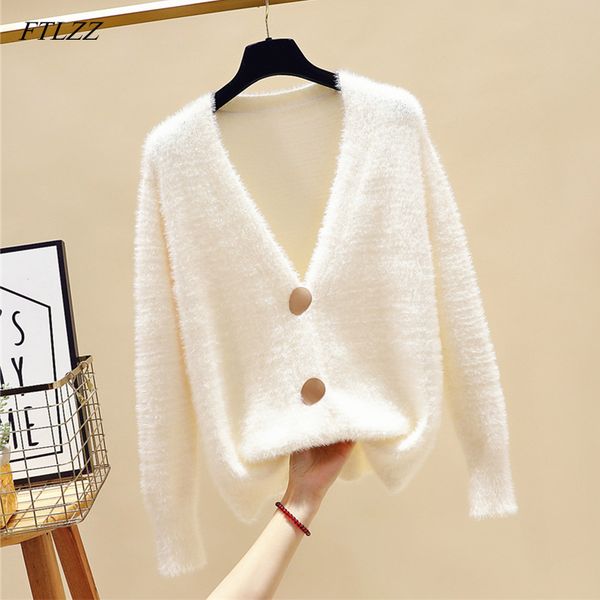 women's knits & tees ftlzz women autumn winter elegant v neck cardigan sweater female long sleeve knitted coat femme clothes, White
women's knits & tees ftlzz women autumn winter elegant v neck cardigan sweater female long sleeve knitted coat femme clothes, White