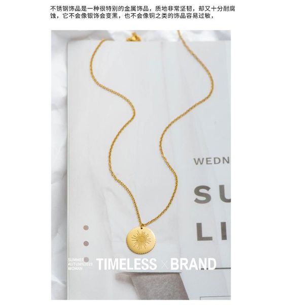 pendant necklaces necklace for women mothers day gift jewelry kpop jewlery you are my sunshine stainless steel gold, Silver