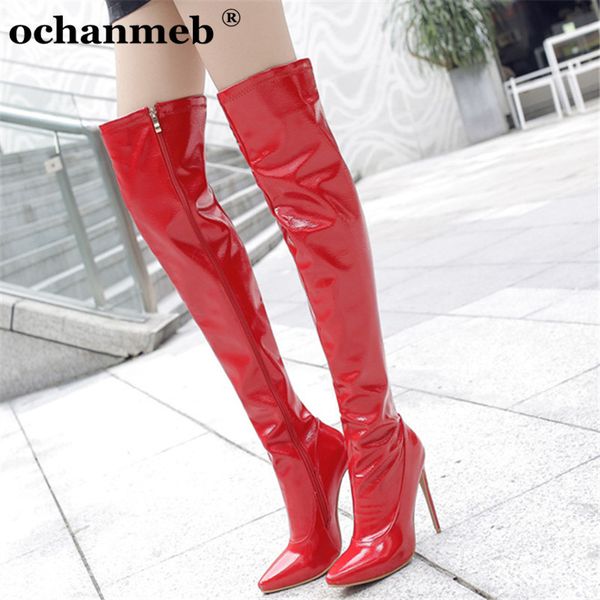12cm stiletto heels over-the-knee boots for women shiny patent leather black white red zipper stretch thigh boot lady party shoe
12cm stiletto heels over-the-knee boots for women shiny patent leather black white red zipper stretch thigh boot lady party shoe
