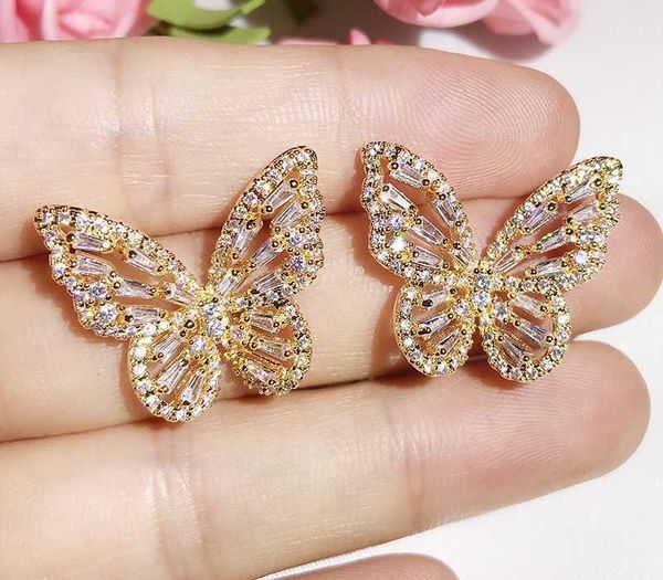 women earrings creative cubic zirconia butterfly stud earrings elegant korean style sweety earrings for11, Golden;silver
women earrings creative cubic zirconia butterfly stud earrings elegant korean style sweety earrings for11, Golden;silver