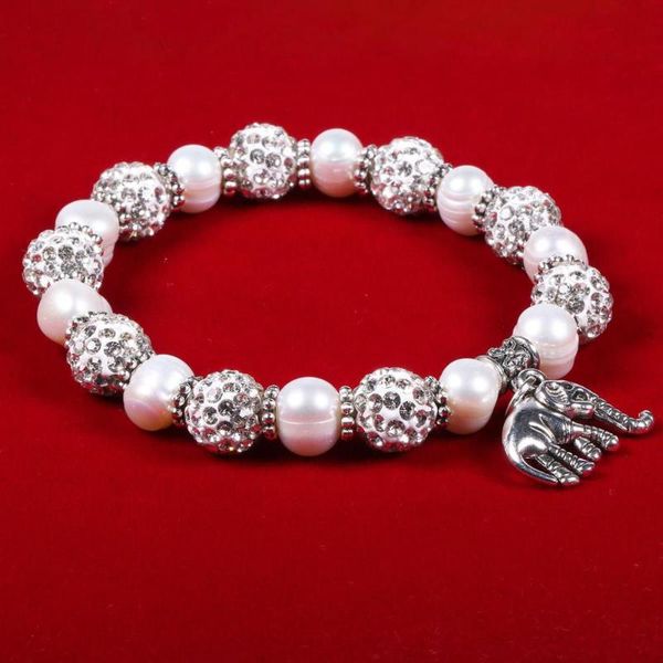 natural pearl bracelet with mud drill ball metal accessories elephant shape pendant classic design bracelet for women size 19cm, Golden;silver
natural pearl bracelet with mud drill ball metal accessories elephant shape pendant classic design bracelet for women size 19cm, Golden;silver