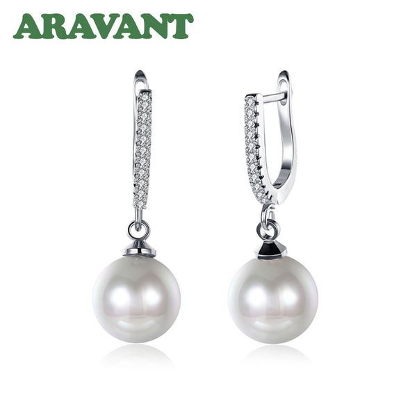 new arrival women pearls drop earrings with clear zircon wedding earring pearl jewelry, Silver
new arrival women pearls drop earrings with clear zircon wedding earring pearl jewelry, Silver