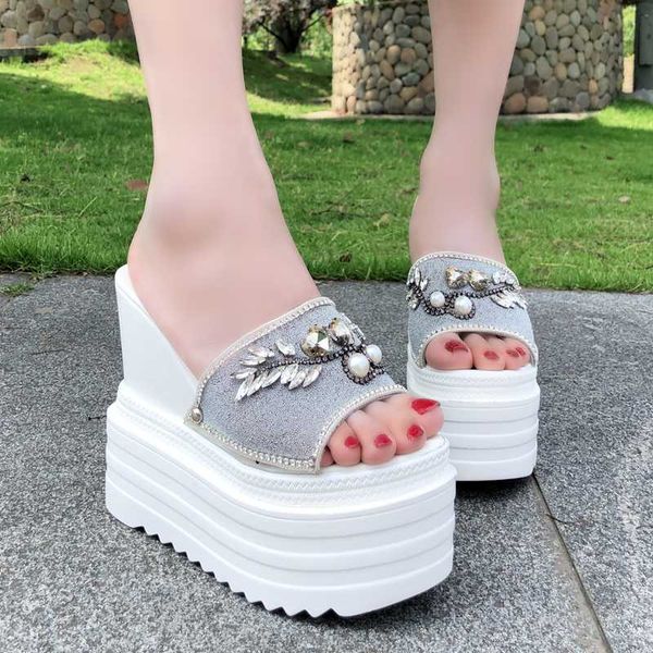 european and american summer super high heels 13cm slope with anti-skid cool slippers, Black
european and american summer super high heels 13cm slope with anti-skid cool slippers, Black